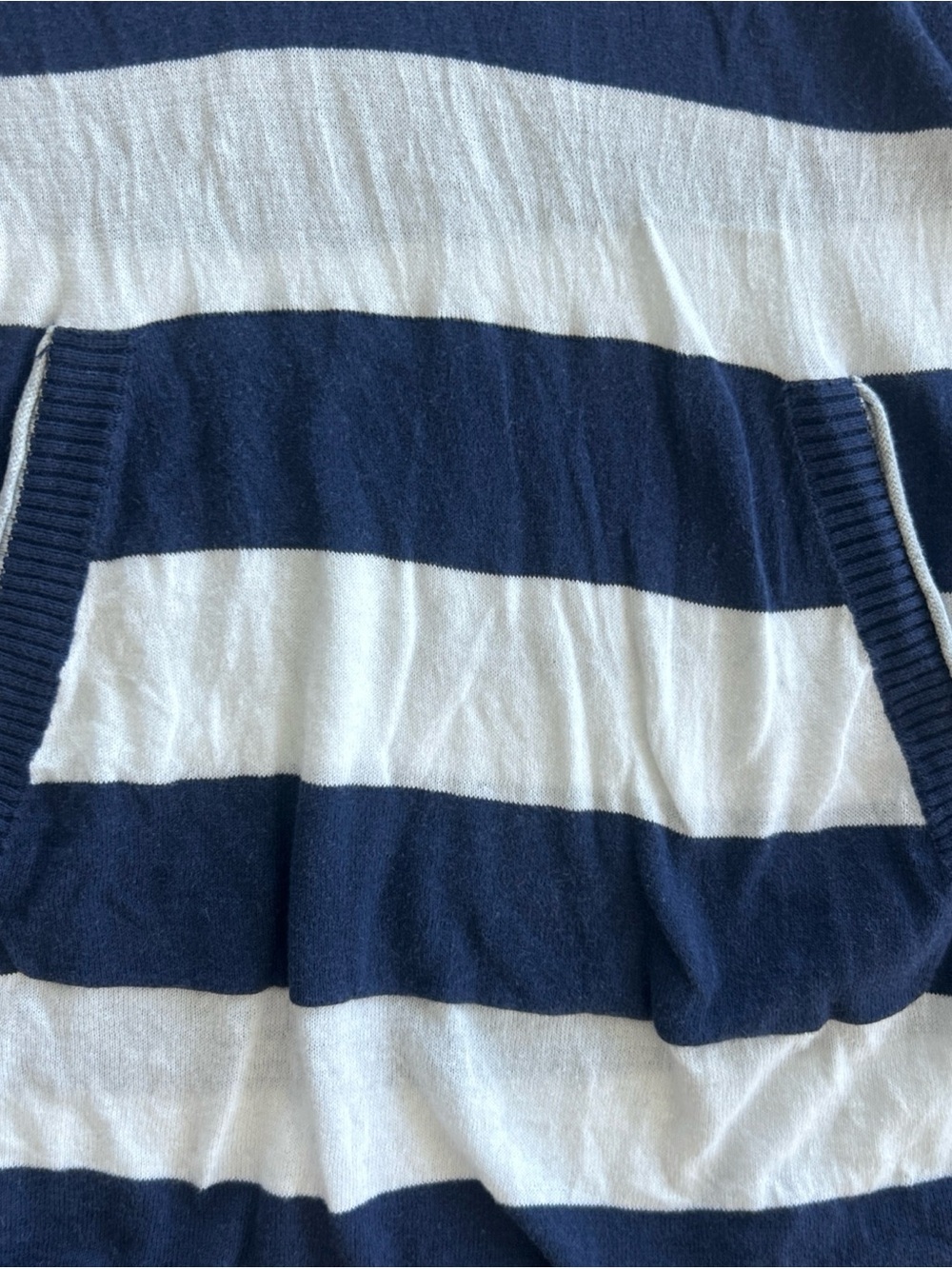 Michael Stars nautical Stripe coastal lightweight Hoodie Cotton fisherman OS - Picture 6 of 7